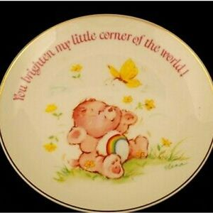 Vintage Care Bear porcelain decorative plate-1983--6.5" across--Lasting Memories